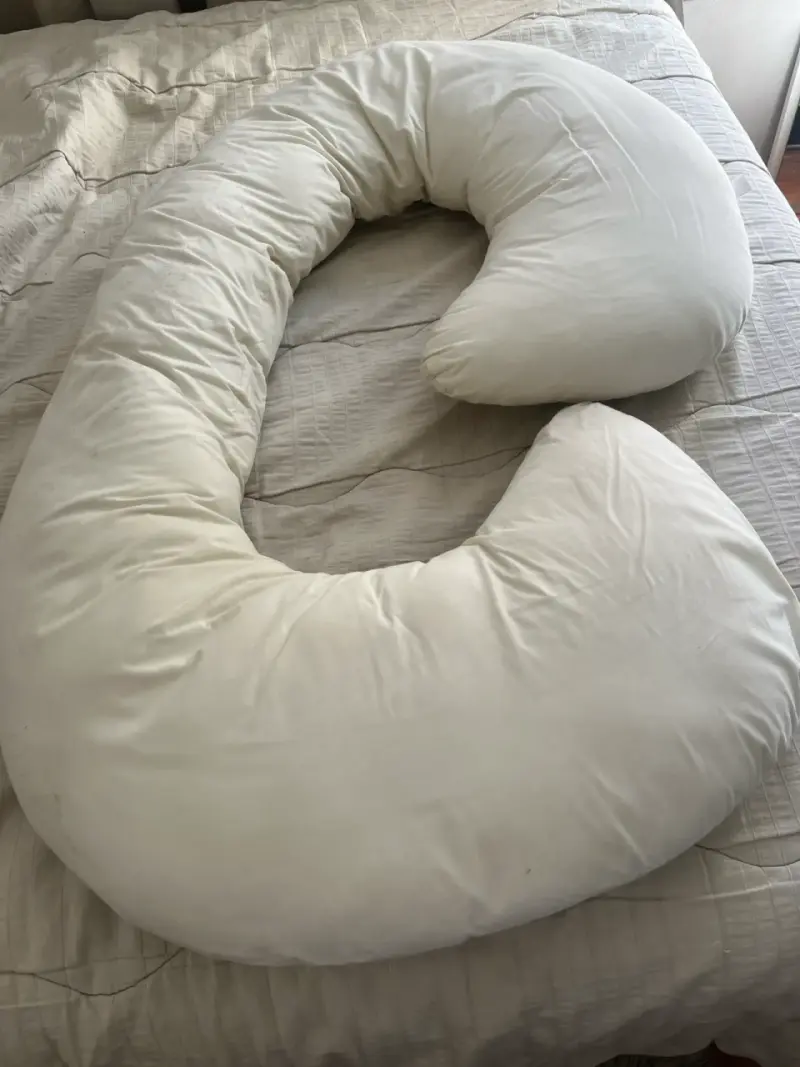 Almohada de embarazo en forma de C blanca - 2