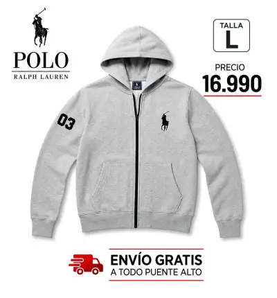 Polerón con capucha gris Polo Ralph Lauren - miniatura 1