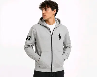 Polerón con capucha gris Polo Ralph Lauren - miniatura 2