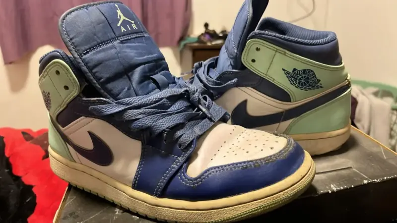 Zapatillas Air Jordan 1 Mid Blue Mint - 1