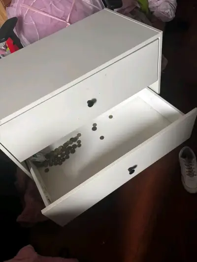 Cómoda de Madera Blanca con Tres Cajones - miniatura 1