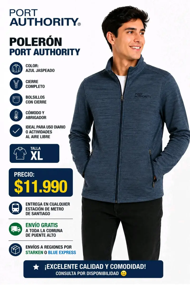 Polerón azul jaspeado Port Authority XL - 3