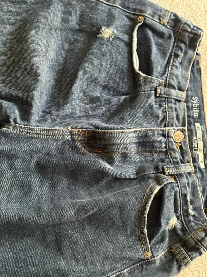 Jeans de mezclilla azul para mujer Sybilla - 4