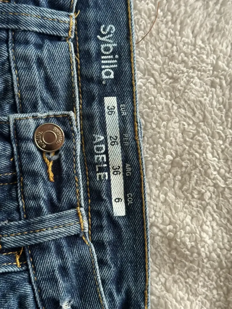 Jeans de mezclilla azul para mujer Sybilla - 6