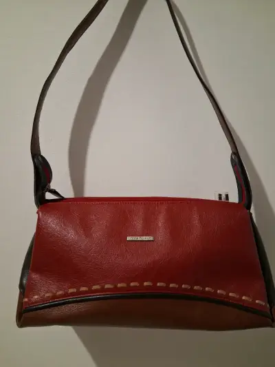 Bolso de cuero rojo Louis Feraud - miniatura 1