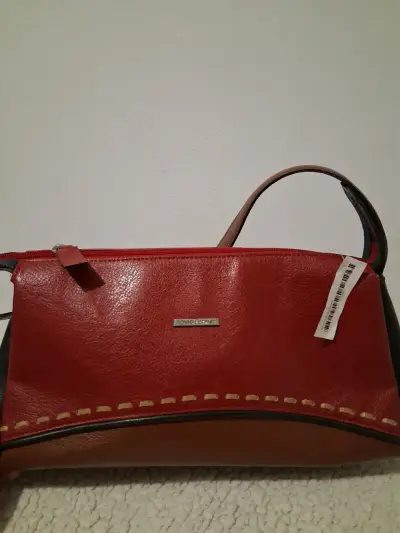 Bolso de cuero rojo Louis Feraud - miniatura 5
