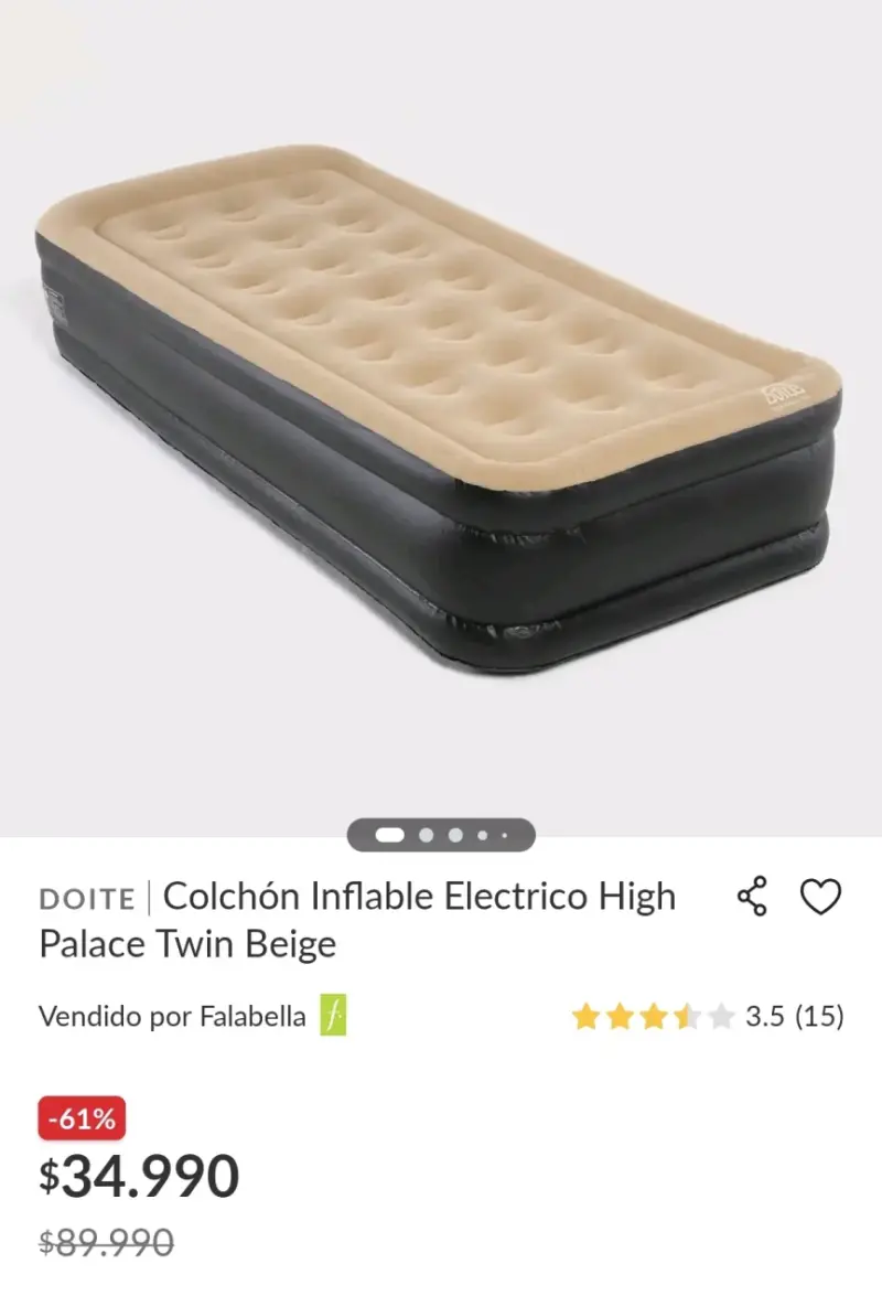 Colchón inflable eléctrico Doite High Palace Twin beige - 1