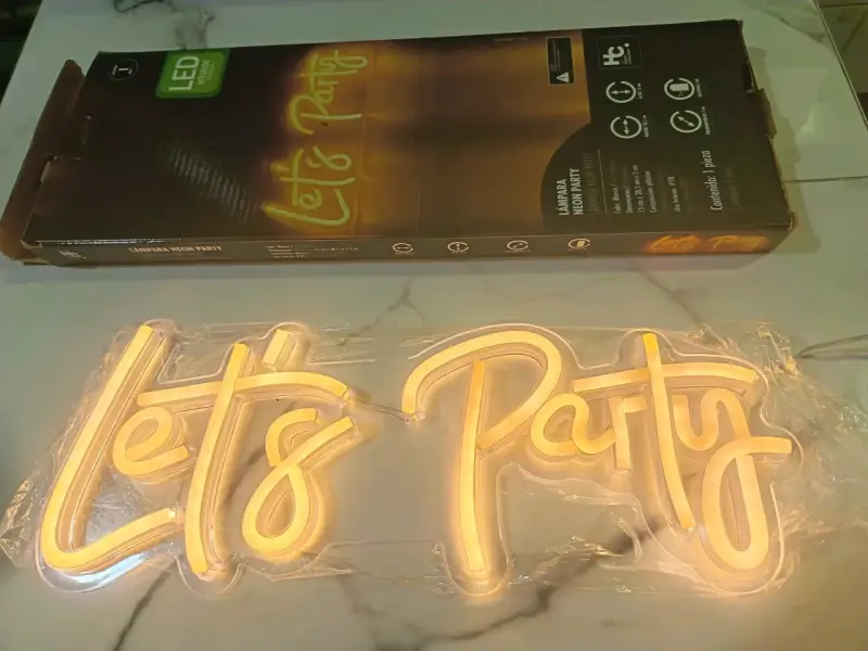 Letrero de neón LED 'Let's Party' para decoración