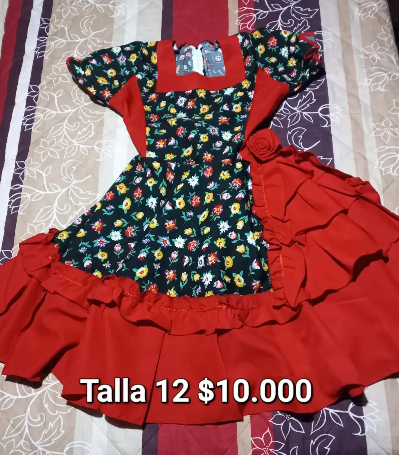 Vestido de huasa chilena talla 10 y 12 - 3