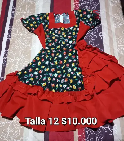 Vestido de huasa chilena talla 10 y 12 - miniatura 3