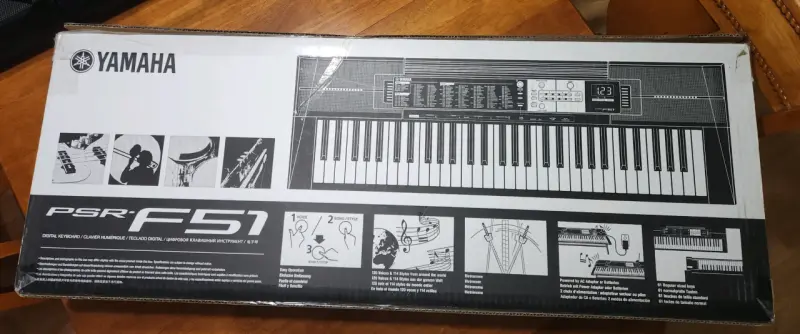 Teclado Yamaha PSR-F51 con soporte y adaptador - 5