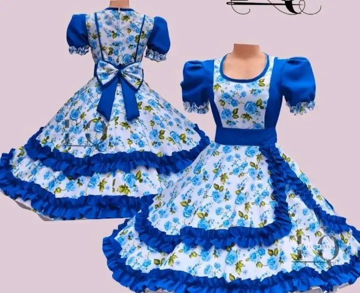 Vestido de huasa azul talla L