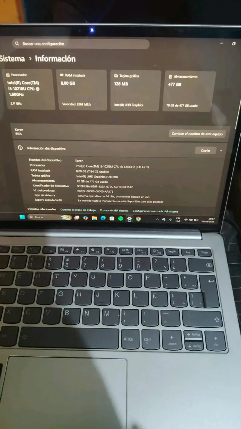 Laptop Lenovo Intel Core i5 8GB RAM 477GB - 1