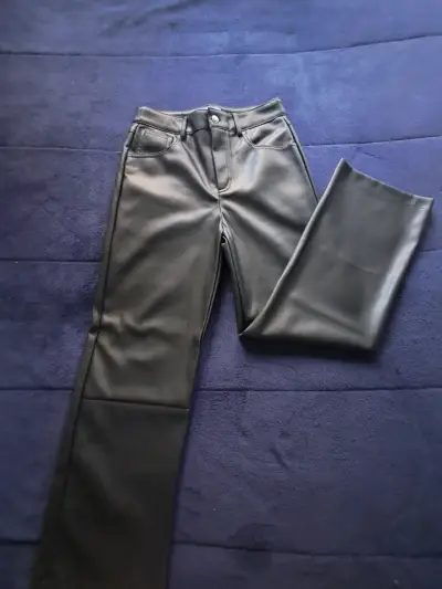 Pantalones de cuero sintético negro niña Zara - miniatura 1
