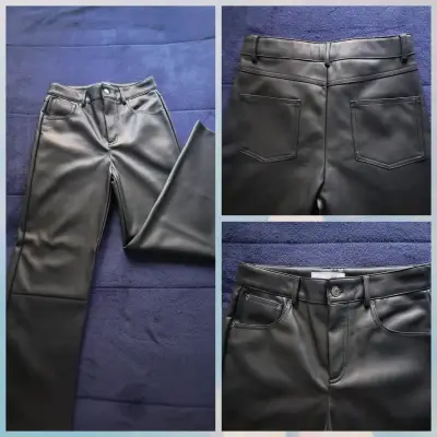 Pantalones de cuero sintético negro niña Zara - miniatura 2