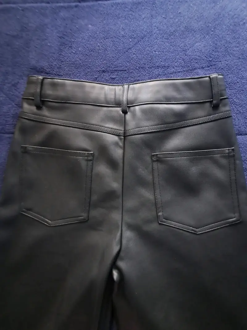 Pantalones de cuero sintético negro niña Zara - 3