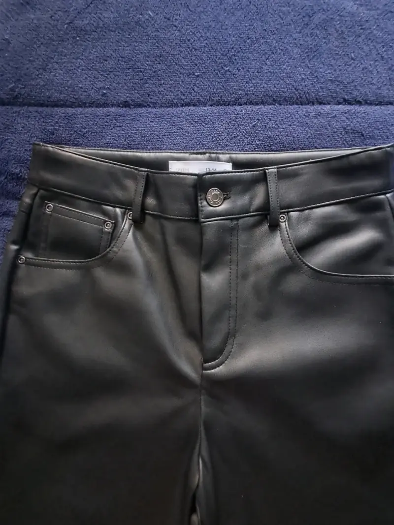 Pantalones de cuero sintético negro niña Zara - 4