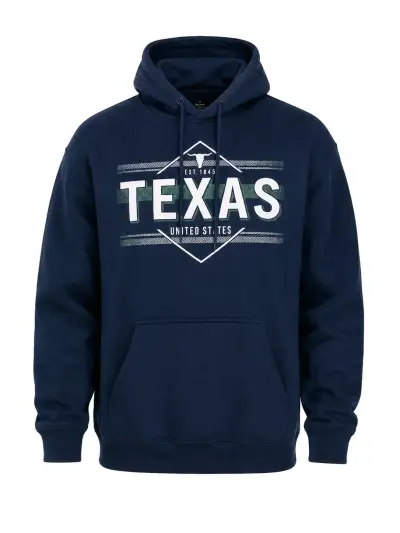 Polerón con capucha Texas azul marino talla M - miniatura 1