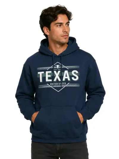 Polerón con capucha Texas azul marino talla M - miniatura 2