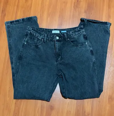 Jeans negros de mezclilla Opposite talla 40 - miniatura 1