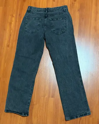 Jeans negros de mezclilla Opposite talla 40 - miniatura 2