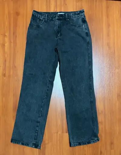 Jeans negros de mezclilla Opposite talla 40 - miniatura 3
