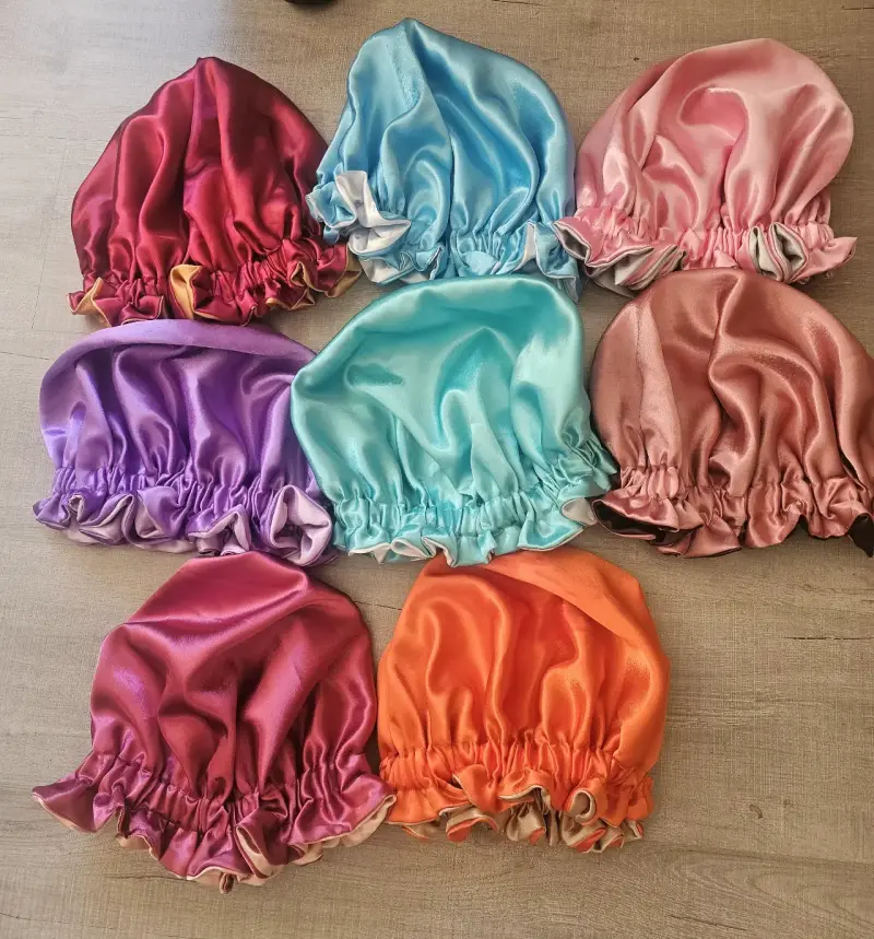 Gorros de satén para dormir en varios colores