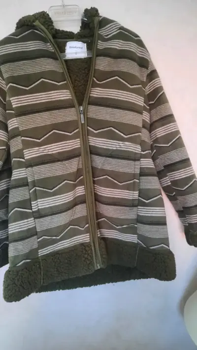 Chaqueta de lana con capucha Rainforest verde - miniatura 1