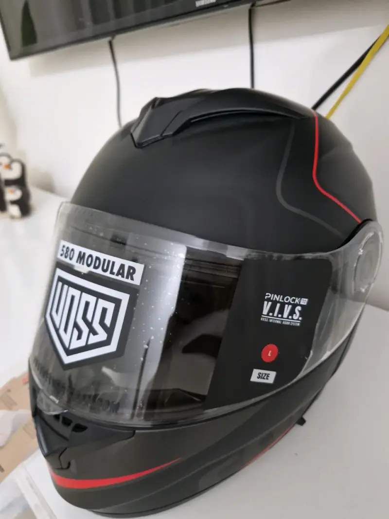 Casco modular Voss Conquest negro con visor - 2