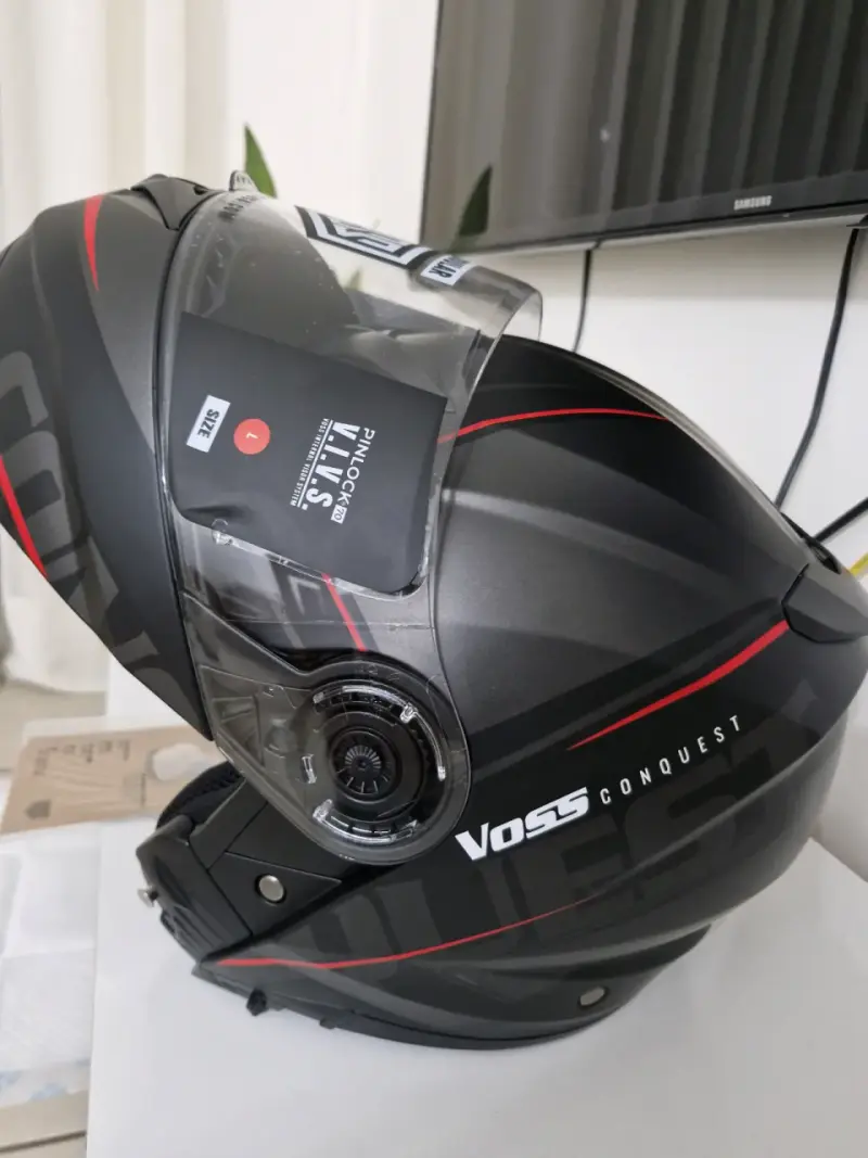 Casco modular Voss Conquest negro con visor - 3