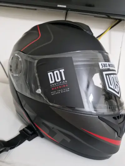 Casco modular Voss Conquest negro con visor - miniatura 5