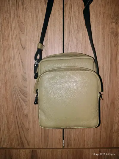 Bandolera de cuero Calvin Klein verde oliva - miniatura 2