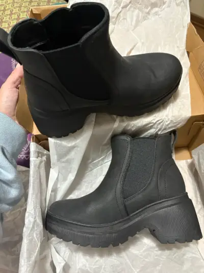 Botines negros grafito de mujer con plataforma - miniatura 1