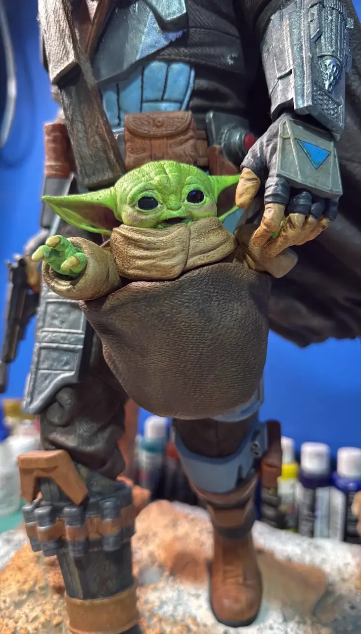 Figura de resina del Mandalorian y Grogu - 3