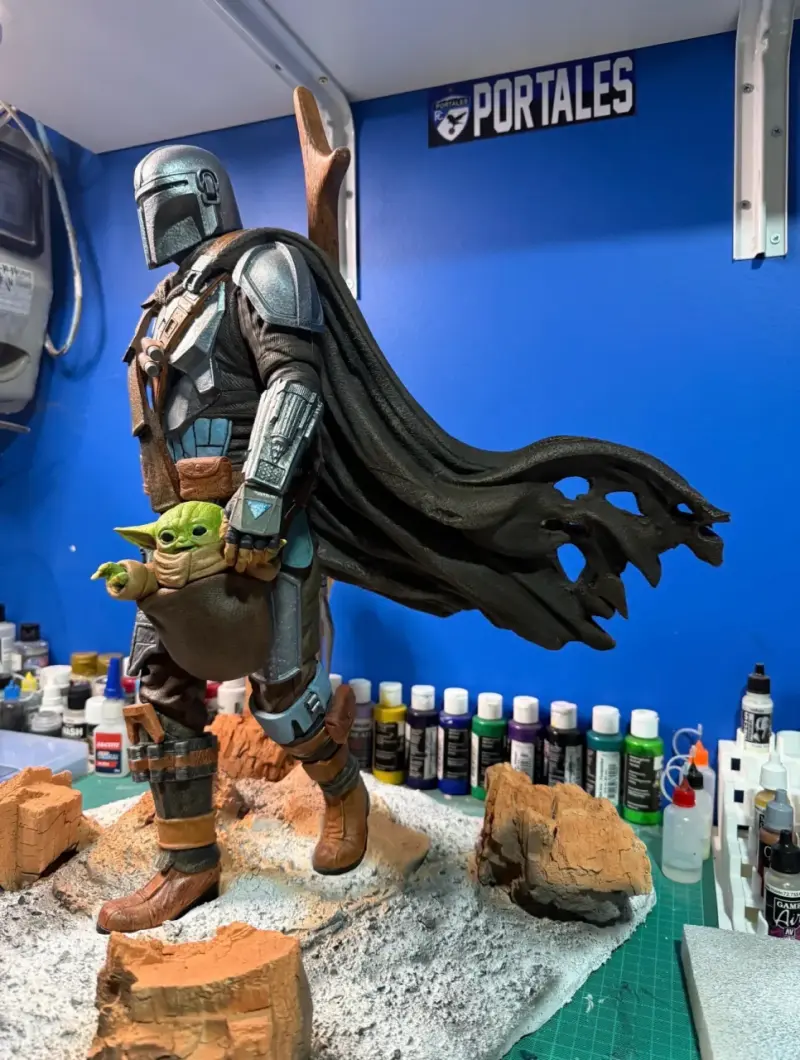 Figura de resina del Mandalorian y Grogu - 5