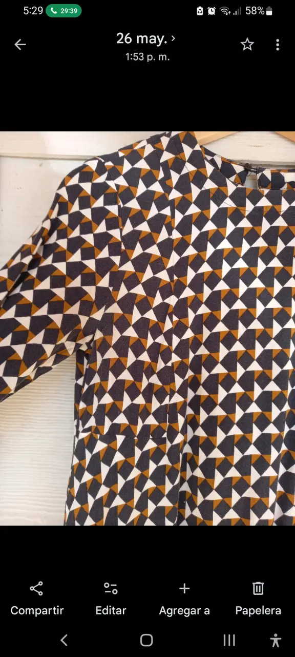 Vestido geométrico de manga larga para mujer - 4