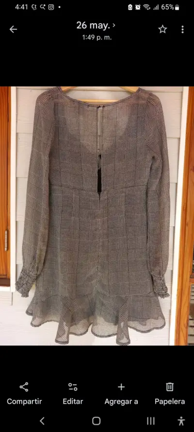 Vestido Forever 21 a cuadros con volantes - miniatura 3