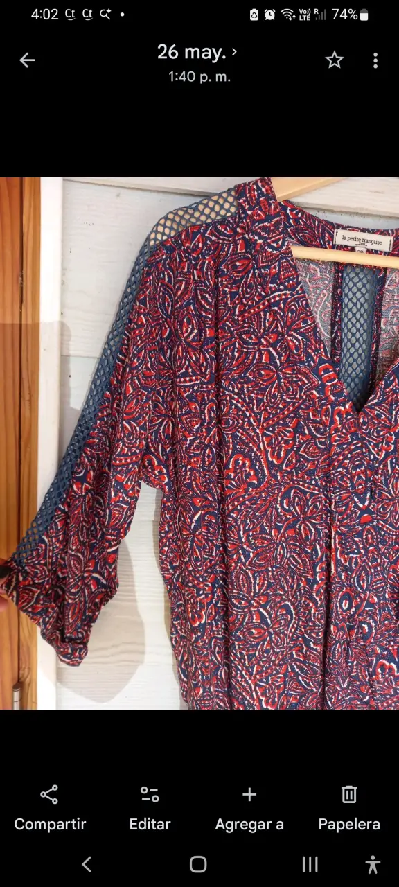 Vestido estampado rojo y azul La Petite Française - 2