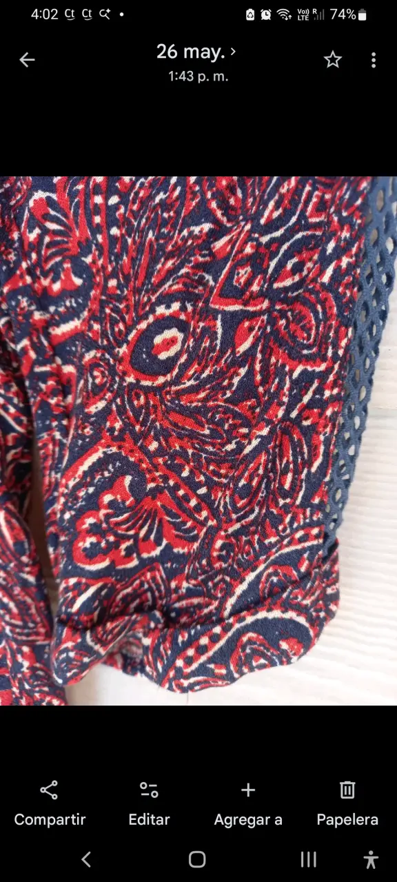 Vestido estampado rojo y azul La Petite Française - 3