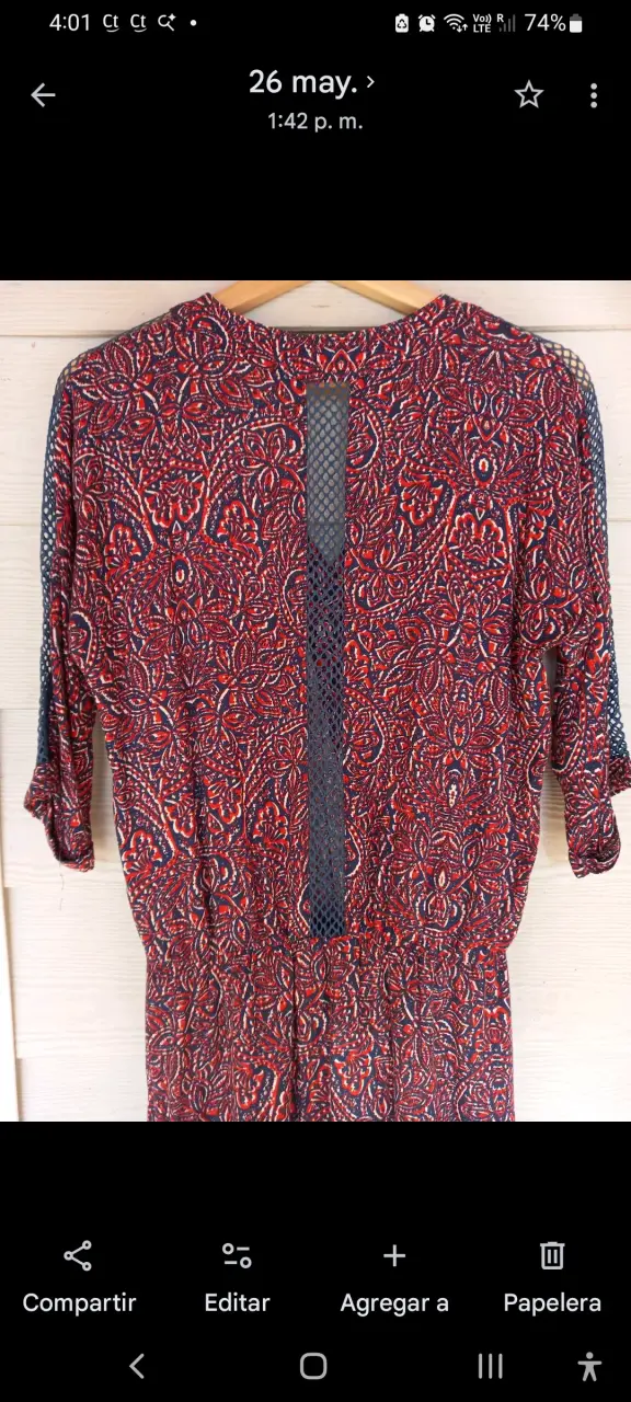 Vestido estampado rojo y azul La Petite Française - 4