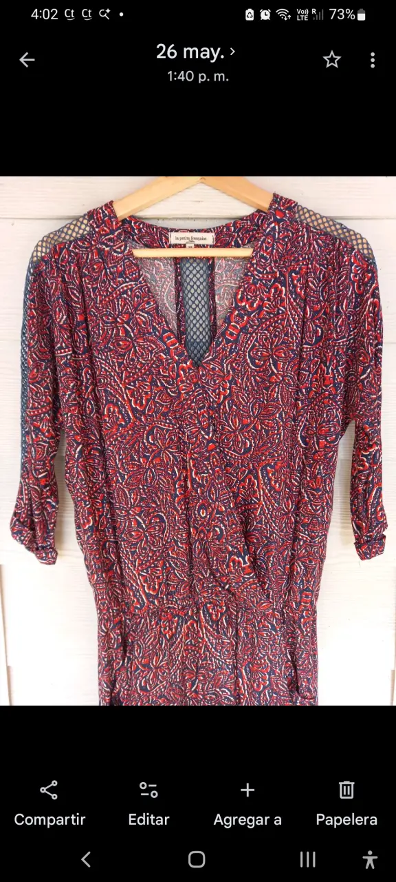 Vestido estampado rojo y azul La Petite Française - 5