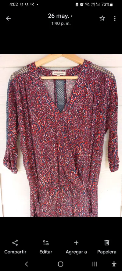 Vestido estampado rojo y azul La Petite Française - miniatura 5