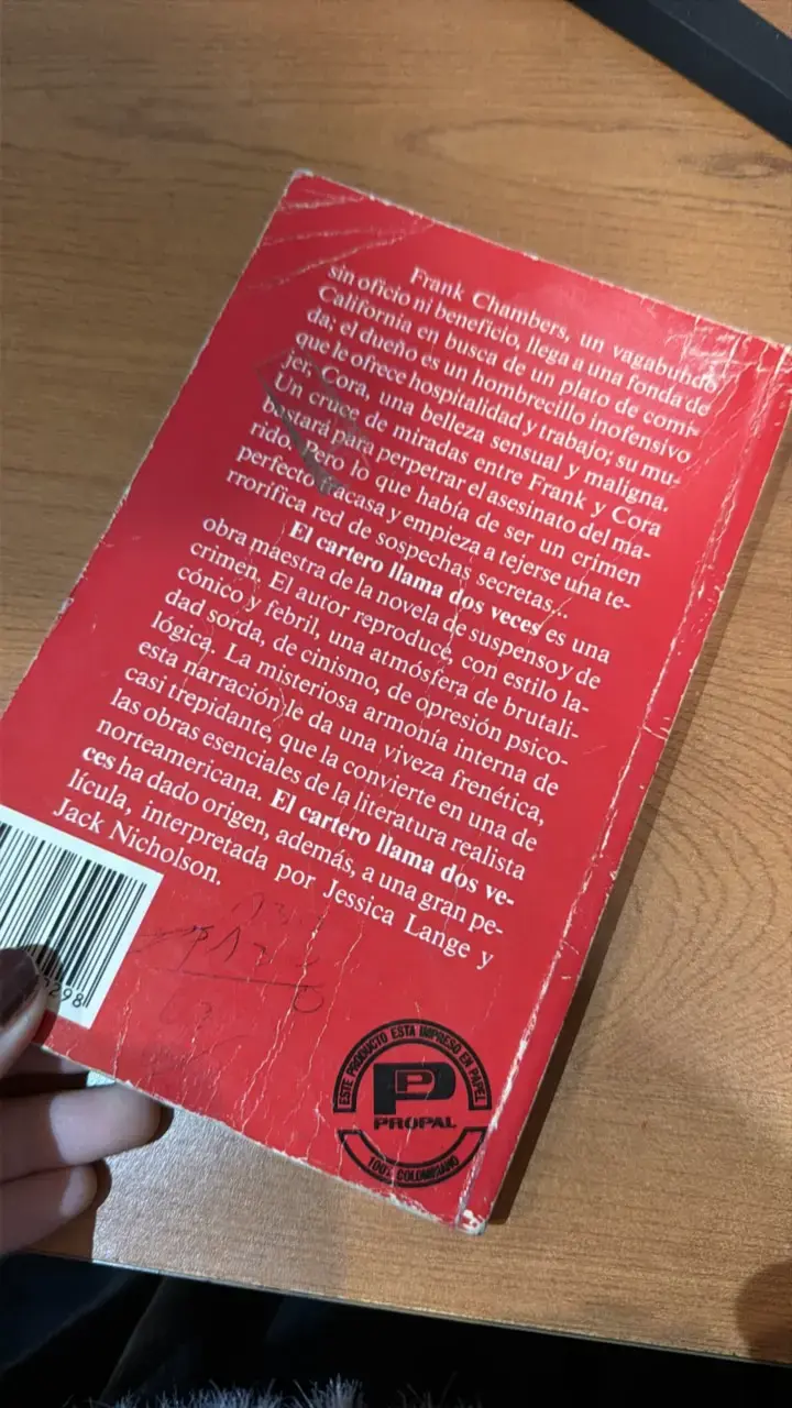 Libro El Cartero Llama Dos Veces de James M. Cain - 2