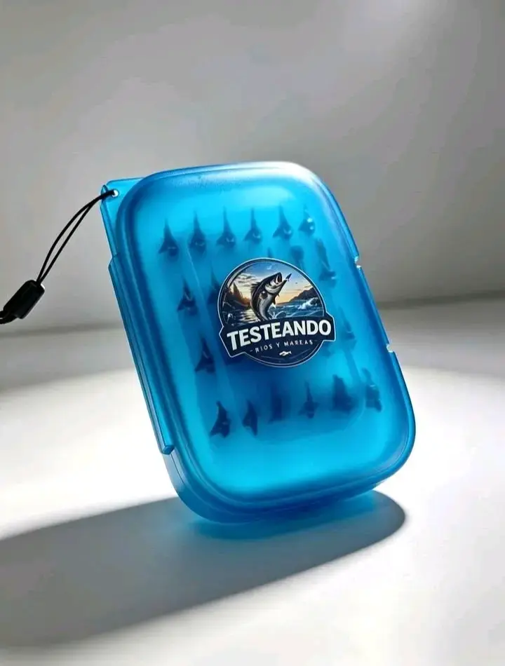 Caja de moscas para pesca Testeando azul - 1