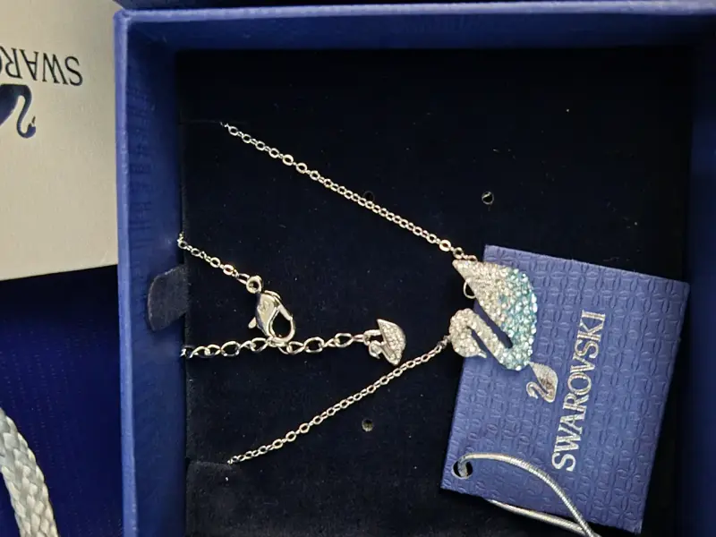 Collar Swarovski Cisne Cristales Azul - 1