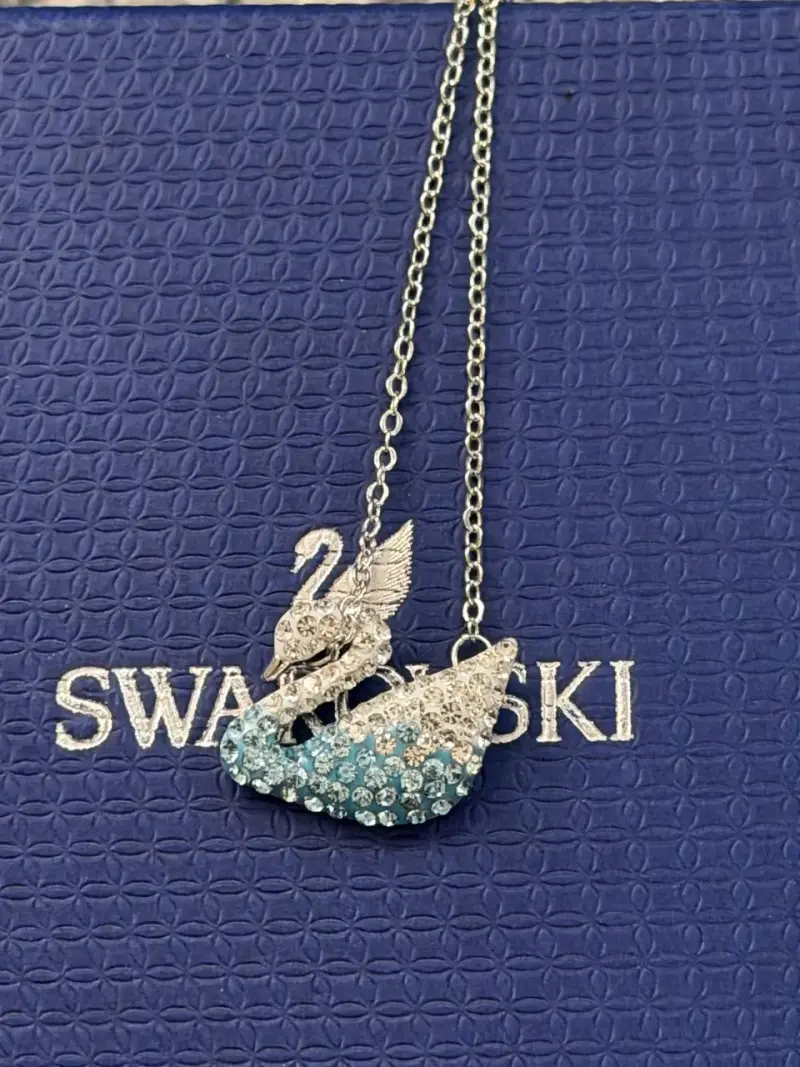Collar Swarovski Cisne Cristales Azul - 2