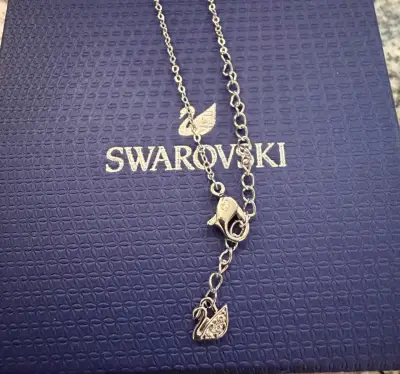 Collar Swarovski Cisne Cristales Azul - miniatura 3