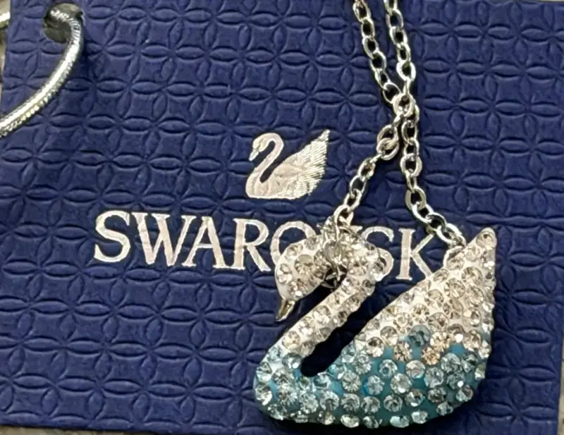 Collar Swarovski Cisne Cristales Azul - 4