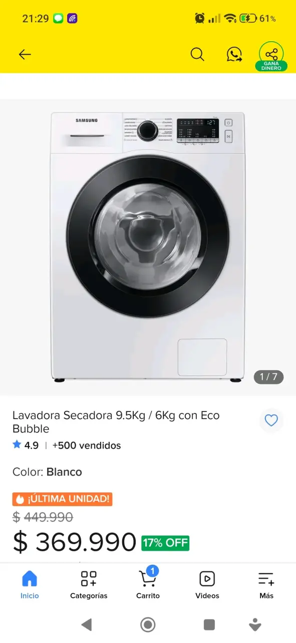 Lavadora Secadora Samsung 9.5Kg Eco Bubble - 4