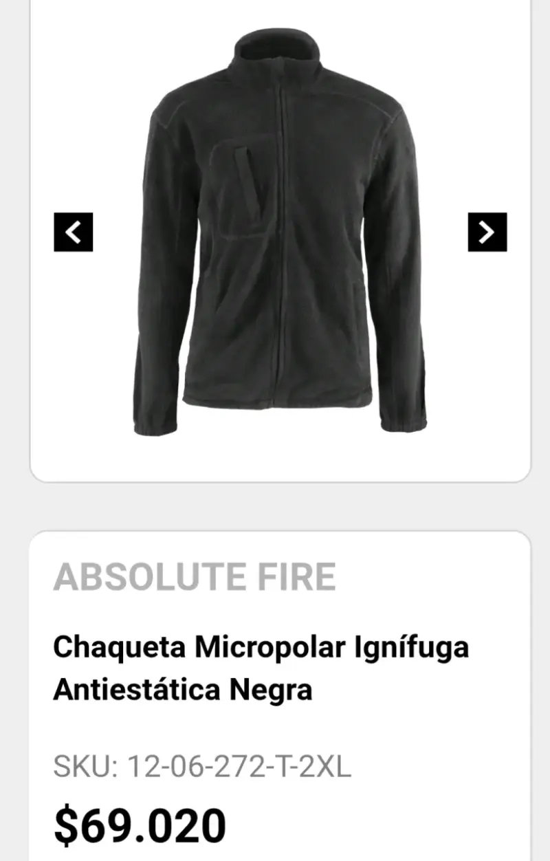 Chaqueta micropolar ignífuga antielectrostática ne - 2